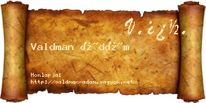 Valdman Ádám névjegykártya