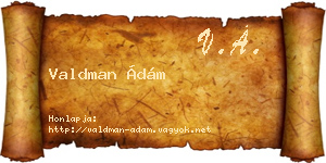 Valdman Ádám névjegykártya