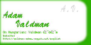 adam valdman business card